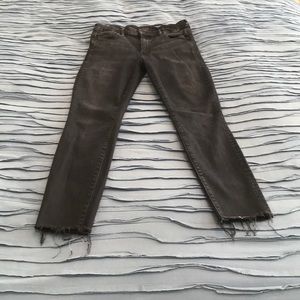 Mother looker high waisted ankle fray blackbird